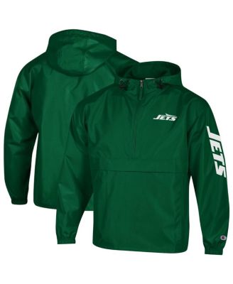 Men's Green New York Jets Packable Windbreaker Half-Zip Jacket