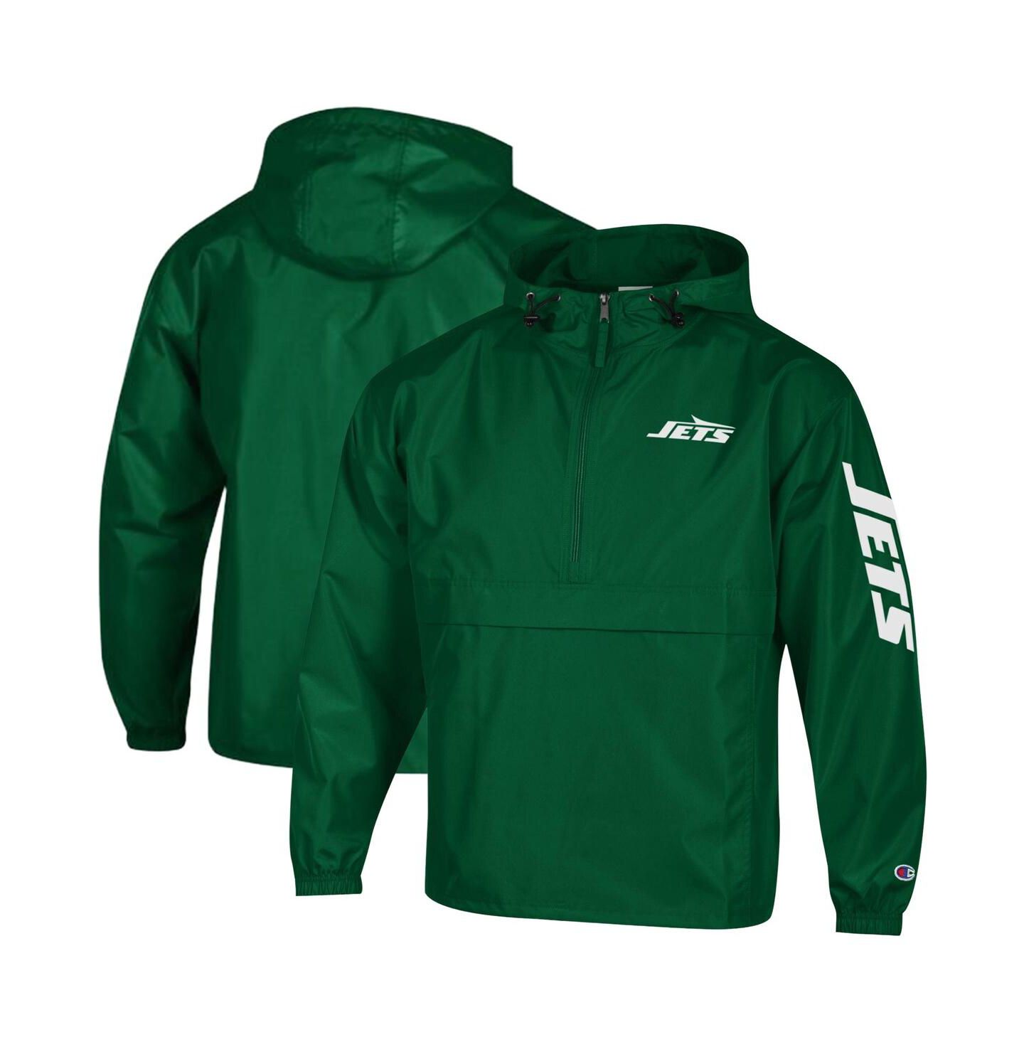 Мужская куртка Champion Green New York Jets Packable Windbreaker Half-Zip — фото 1