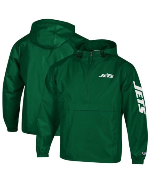 Мужская куртка Champion Green New York Jets Packable Windbreaker Half-Zip