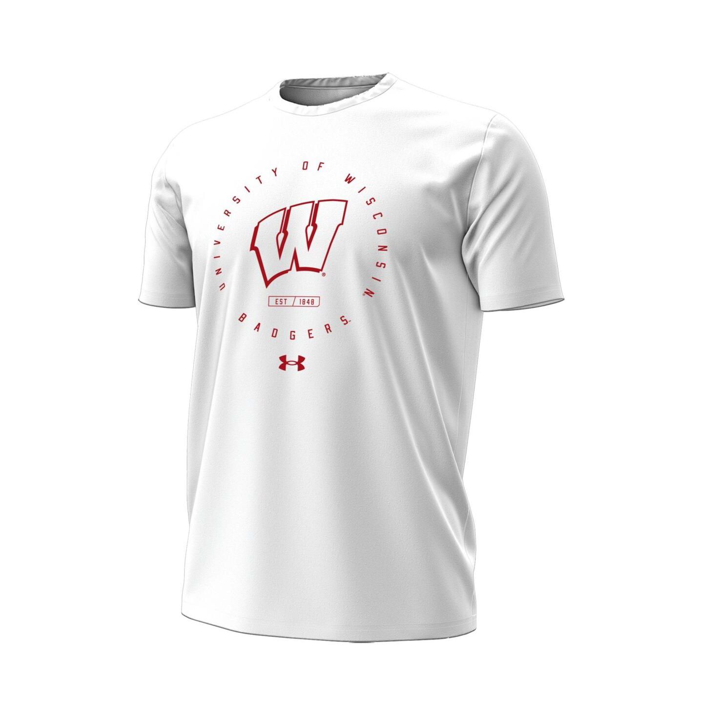 Мужская футболка Under Armour Wisconsin Badgers White Out HeatGear — фото 3