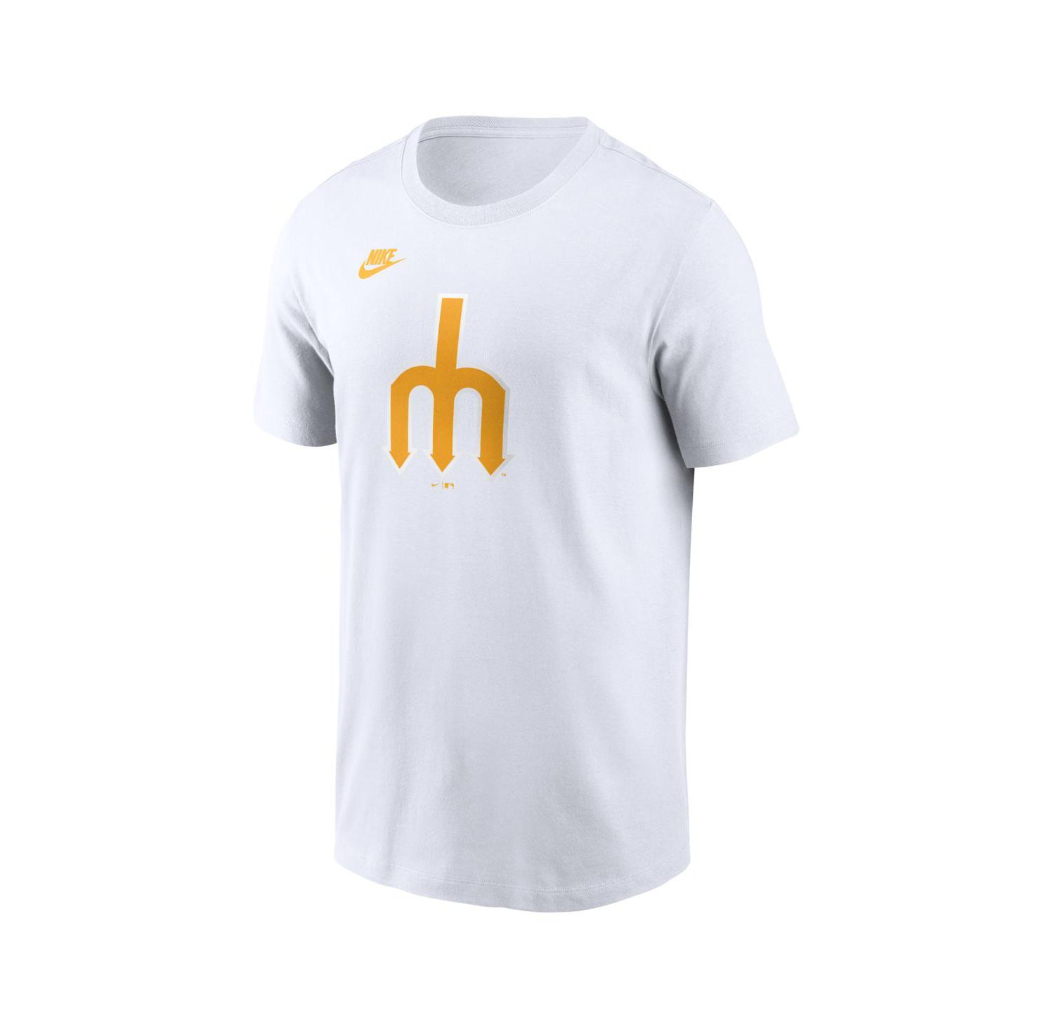Men's White Seattle Mariners Cooperstown Collection Logo T-Shirt