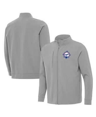 Men's Gray Los Angeles Dodgers Back-to-Back World Series Champions Regard Full-Zip Jacket