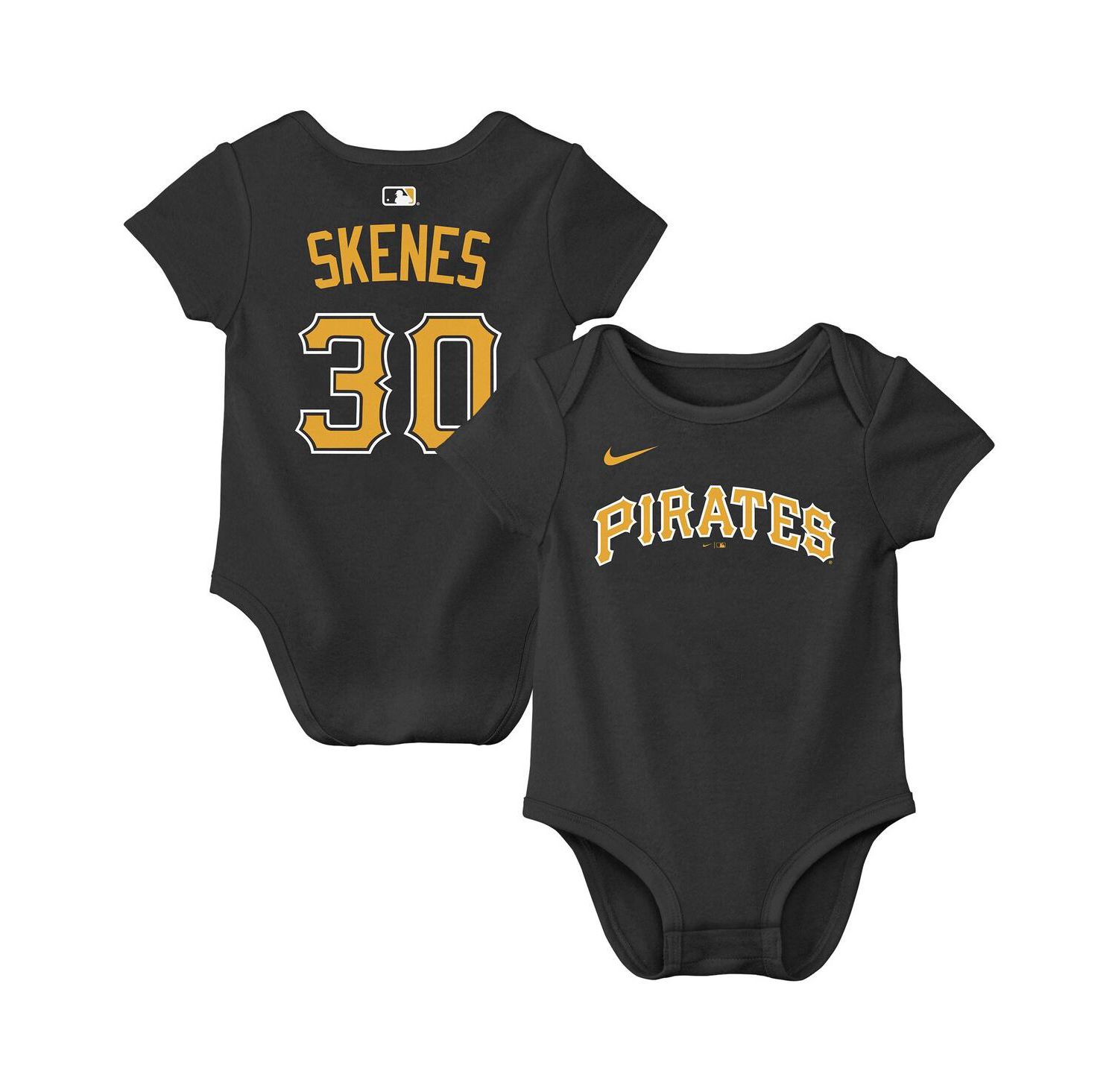 Baby Boys and Girls Paul Skenes Black Pittsburgh Pirates Name & Number Bodysuit