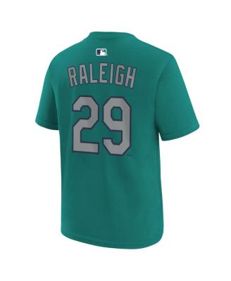Big Boys and Girls Cal Raleigh Teal Seattle Mariners Name Number T-Shirt