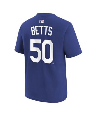 Big Boys and Girls Mookie Betts Royal Los Angeles Dodgers Name & Number T-Shirt