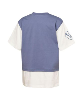 Big Boys and Girls Navy/Cream Milwaukee Brewers Ultimate Pastels Premium Double Run T-Shirt