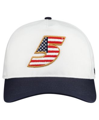 Men's White Kyle Larson Flag Fill Two-Tone Team Adjustable Hitch Hat