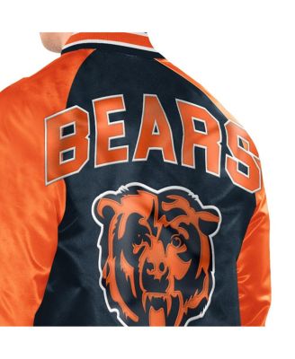 Men's Navy/Orange Chicago Bears Inductee Raglan Full-Snap Varsity Jacket