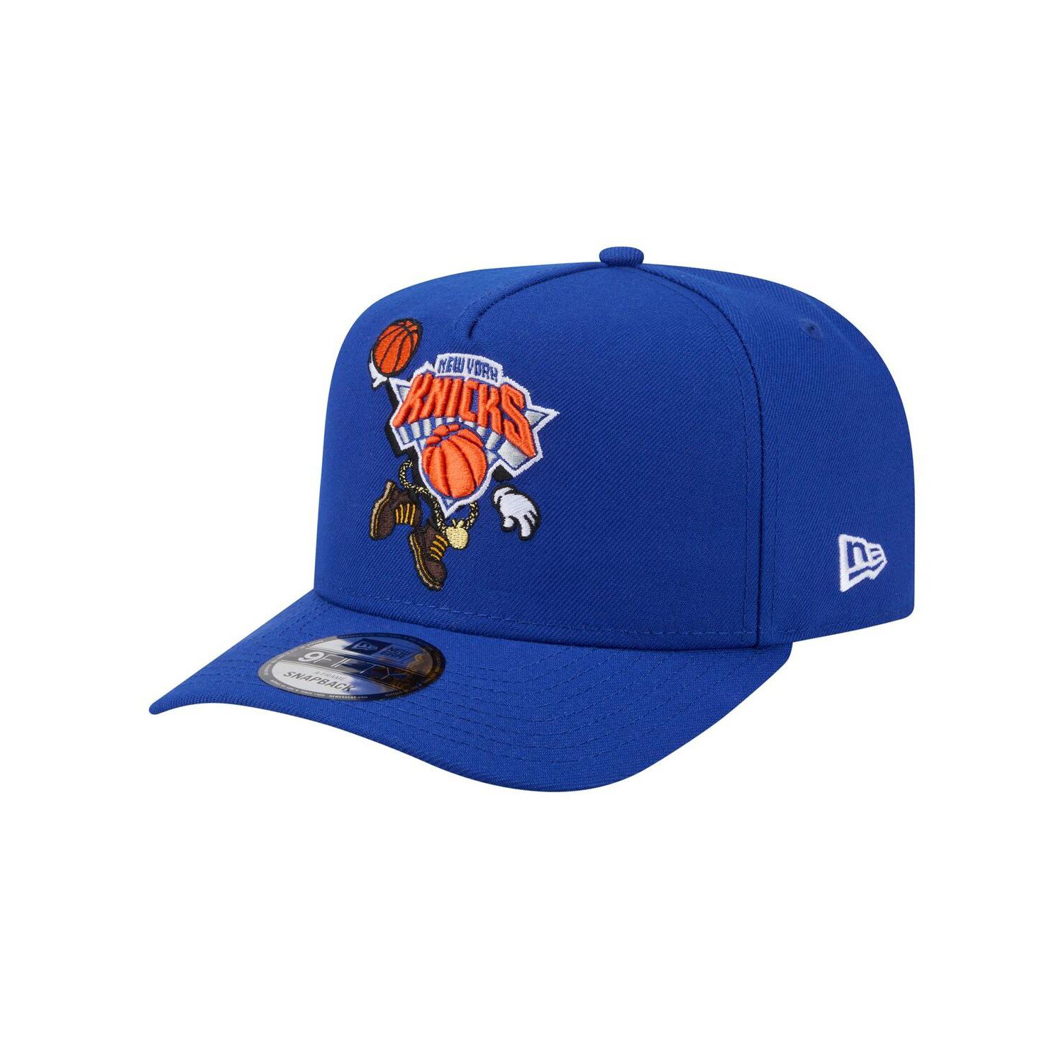 Men's Blue New York Knicks Injection Cartoon Logo A-Frame 9FIFTY Adjustable Hat