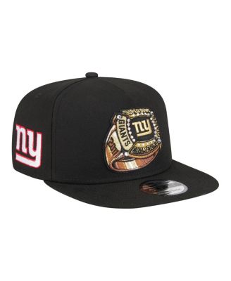 Men's Black New York Giants Super Bowl Ring 9FIFTY A-Frame Adjustable Hat
