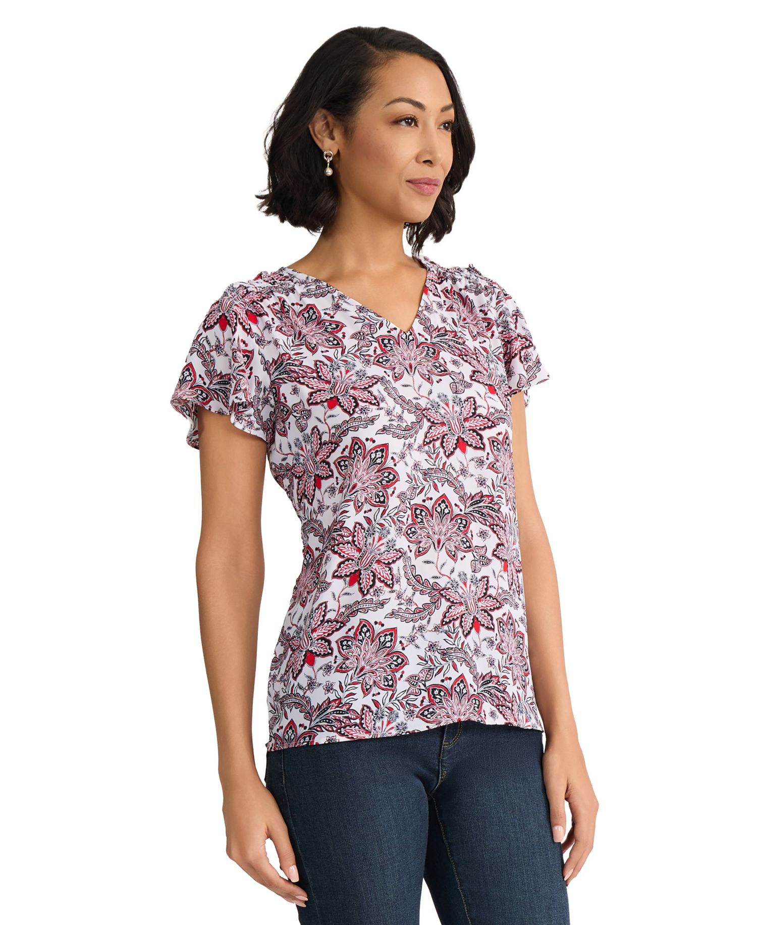 Petite V-Neck Pull-On Top