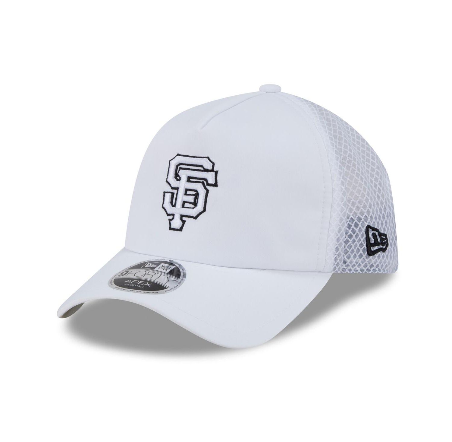 Men's White San Francisco Giants 2026 Batting Practice Apex 9FORTY Adjustable Trucker Hat