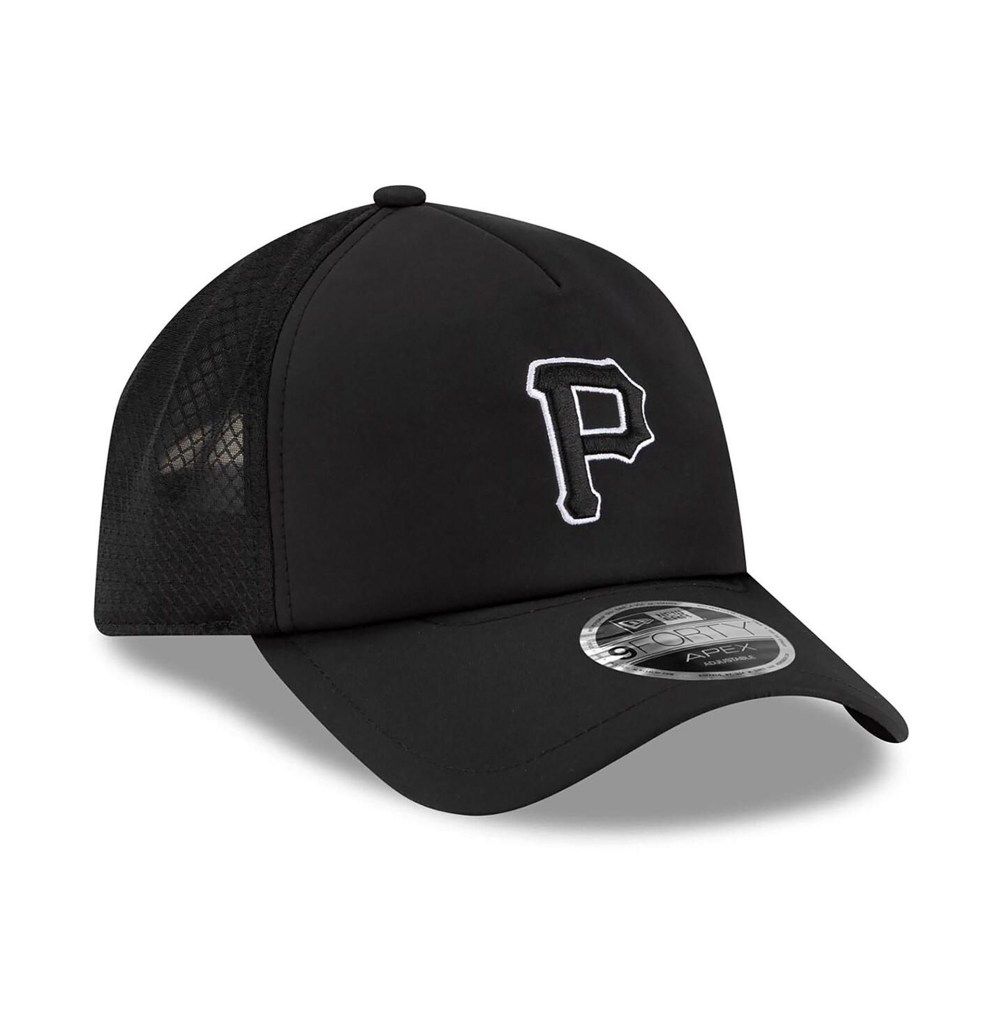 Мужская кепка New Era Black Pittsburgh Pirates 2026 Batting Practice Apex 9FORTY Adjustable Trucker Hat — фото 3