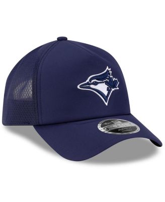 Men's Navy Toronto Blue Jays 2026 Batting Practice Apex 9FORTY Adjustable Trucker Hat