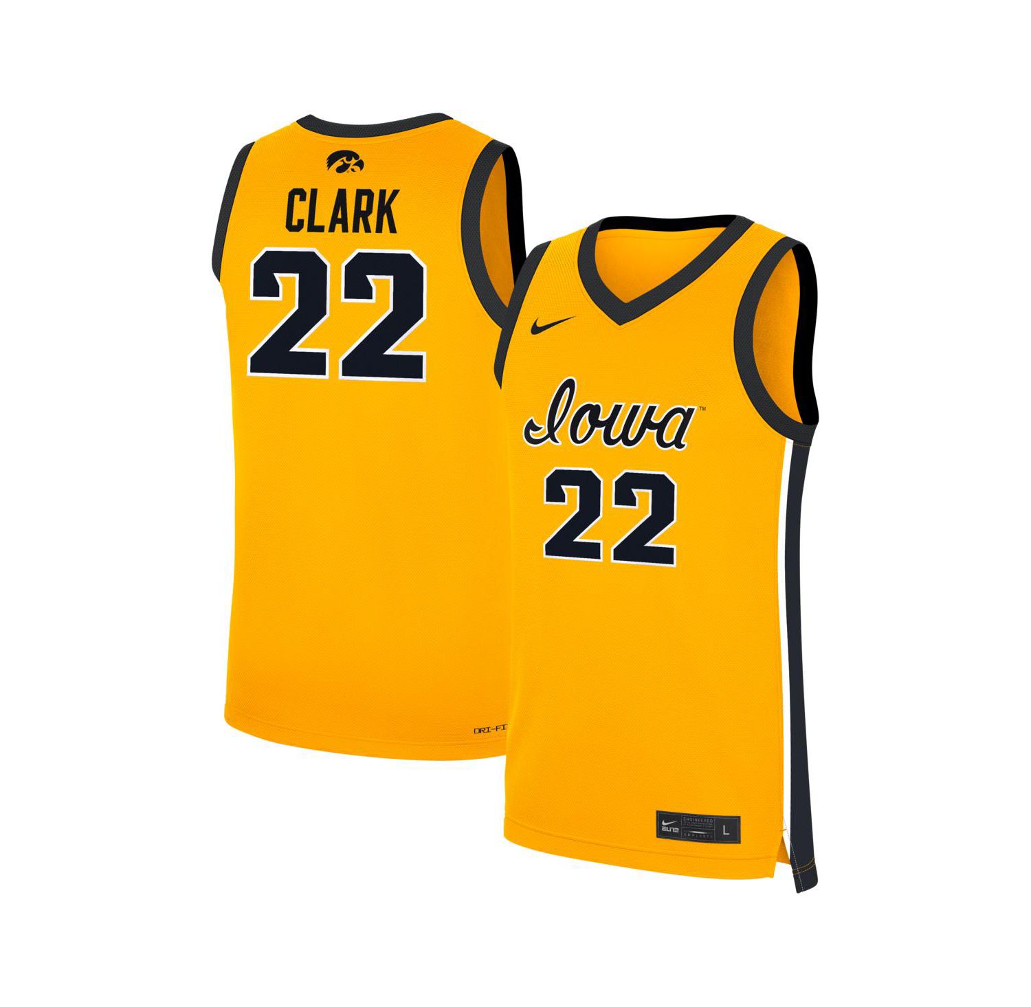 Men's Caitlin Clark Gold Iowa Hawkeyes Alternate Women's Basketball Replica Jersey