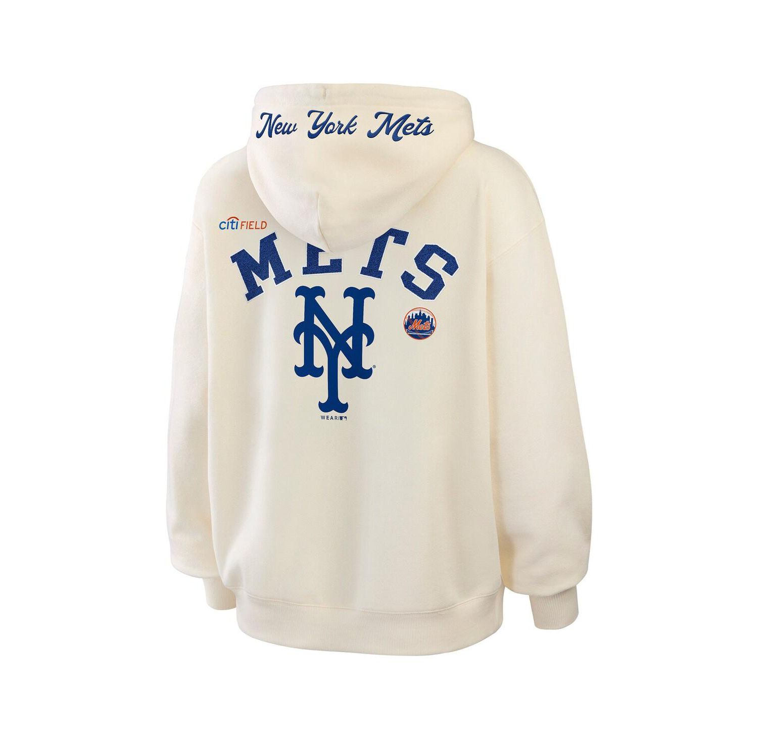 Women's Cream New York Mets Full-Zip Hoodie