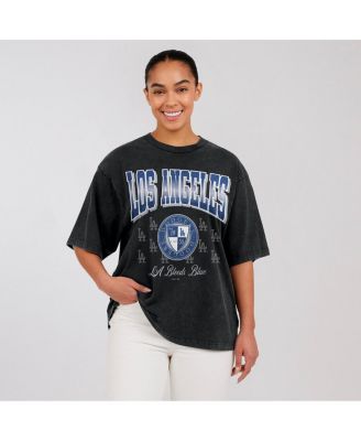 Women's Black Los Angeles Dodgers Oversized Boyfriend T-Shirt