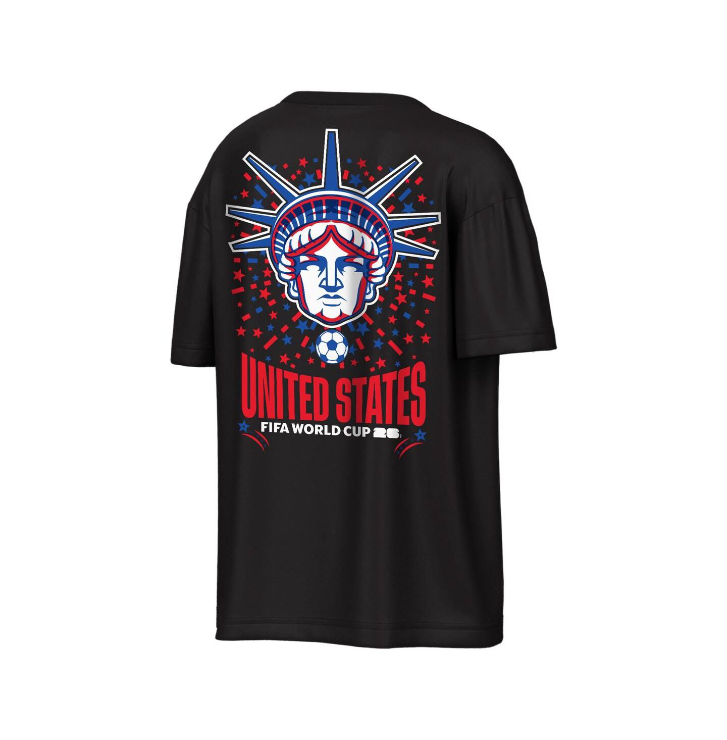 Мужская футболка Outerstuff Black Usmnt FIFA World Cup 2026 Rally Oversized 2-Hit — фото 2