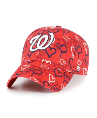 Big Girls Red Washington Nationals Mural Clean Up Adjustable Hat