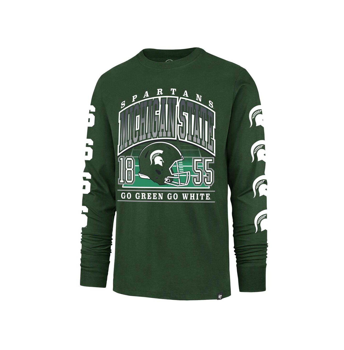 Мужская футболка '47 Brand Green Michigan State Spartans Go Big Long Sleeve — фото 3