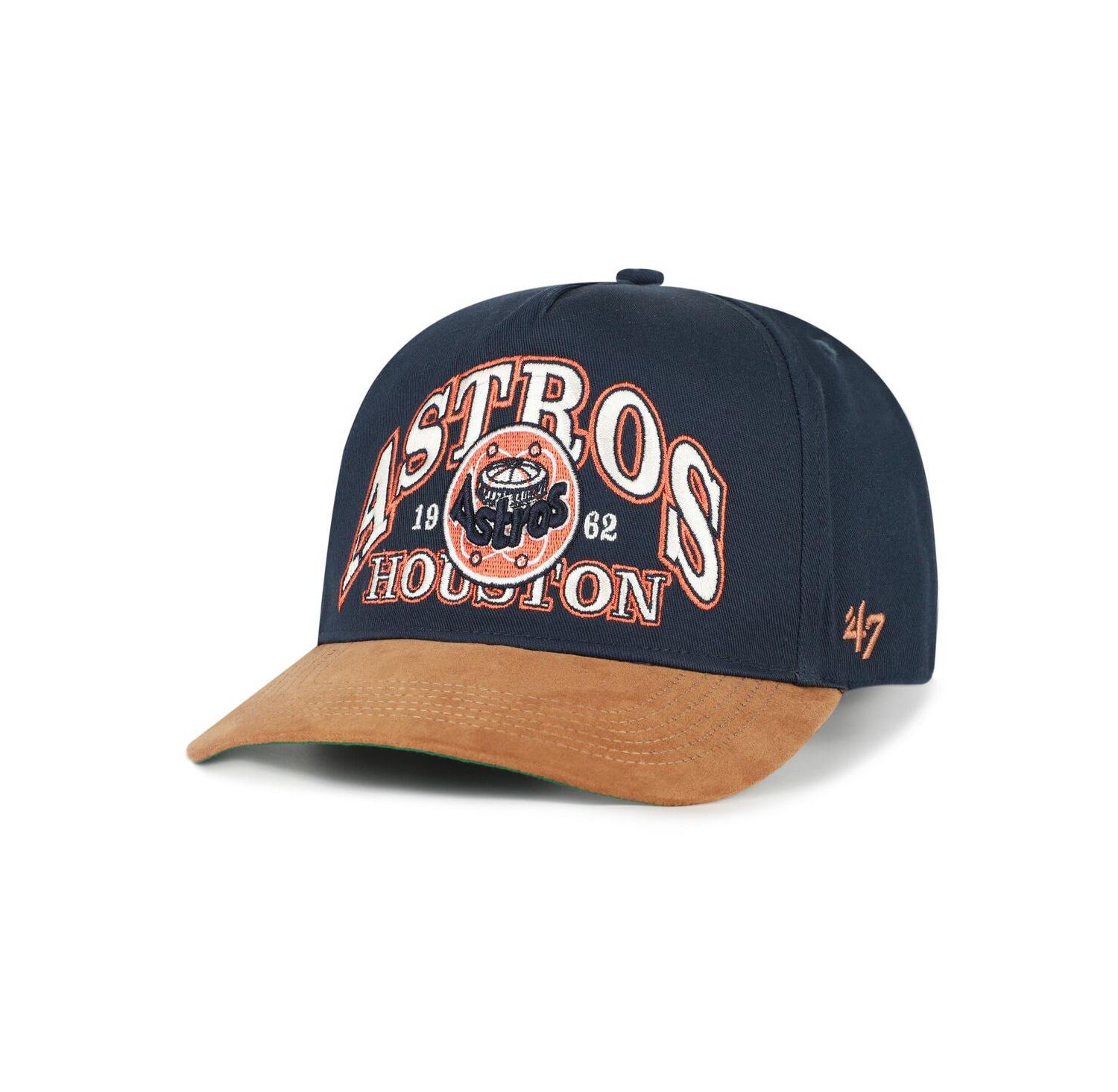Men's Navy/Brown Houston Astros Cooperstown Break Wood Suede Hitch Adjustable Hat