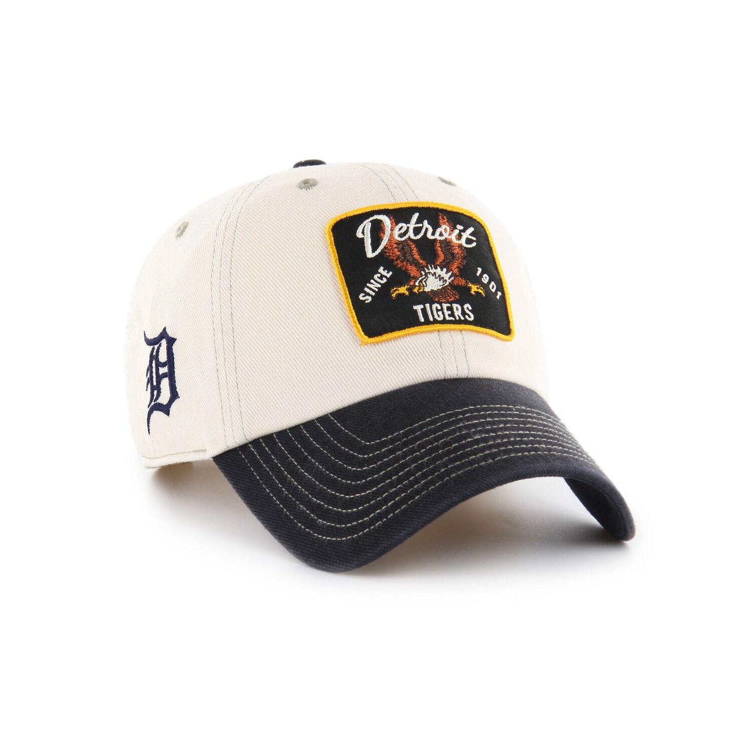 Men's Natural/Black Detroit Tigers Keepsake Collection Clean Up Adjustable Hat