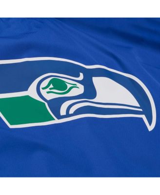 Men's Royal Seattle Seahawks Coaches Full-Snap Hooded Windbreaker Jacket