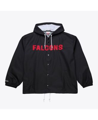 Men's Black Atlanta Falcons Coaches Full-Snap Hooded Windbreaker Jacket