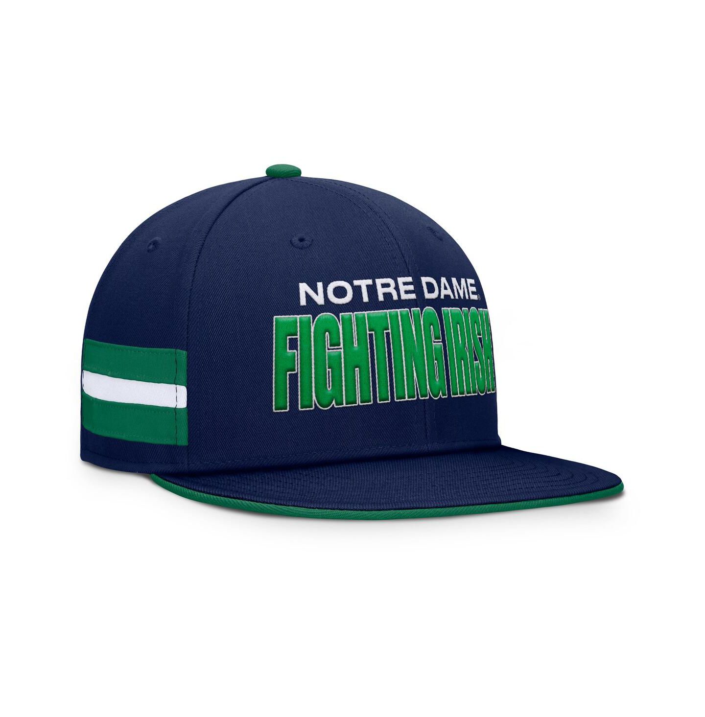 Мужская кепка Fanatics Navy Notre Dame Fighting Irish Pick Off Fitted Hat — фото 3