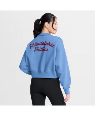 Women's Light Blue Philadelphia Phillies Primetime Phoenix Fleece Half-Zip Sweatshirt