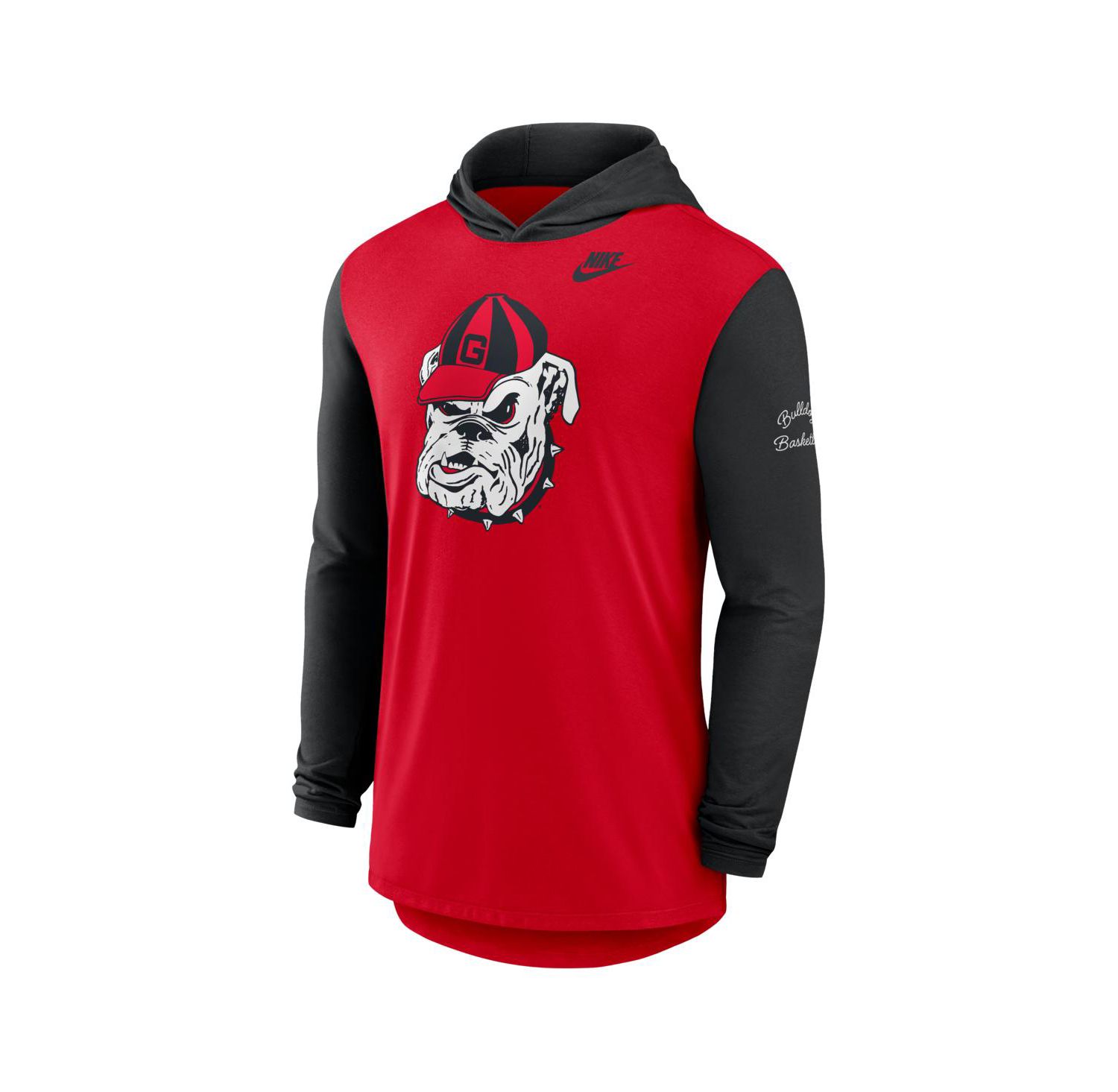 Men's Red/Black Georgia Bulldogs Campus Legacy Tri-Blend Long Sleeve Hooded T-Shirt