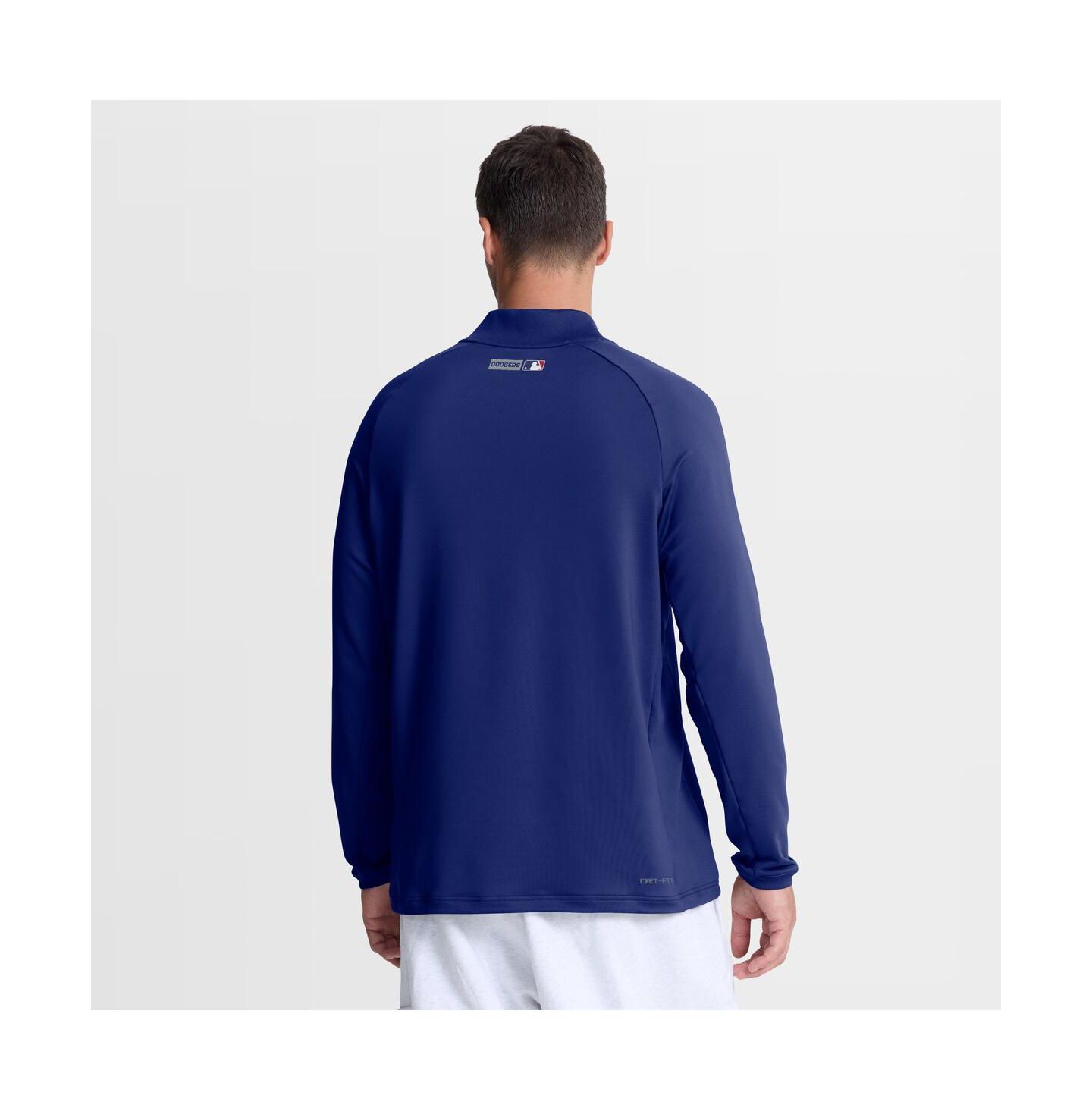Мужской свитер Nike Royal Los Angeles Dodgers Authentic Collection Dri-FIT Raglan Half-Zip Pullover — фото 4