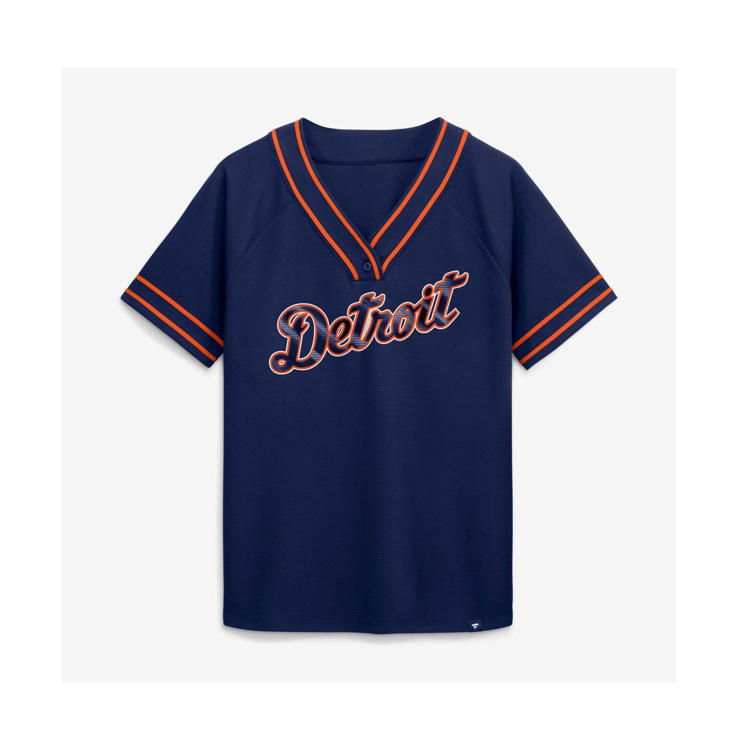 Женская футболка Fanatics Navy Detroit Tigers Diva Race Ahead Raglan V-Neck — фото 2