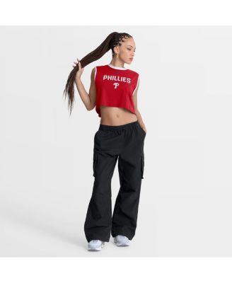 Women's Red Philadelphia Phillies Primetime Loose Dri-FIT Cropped Tank Top