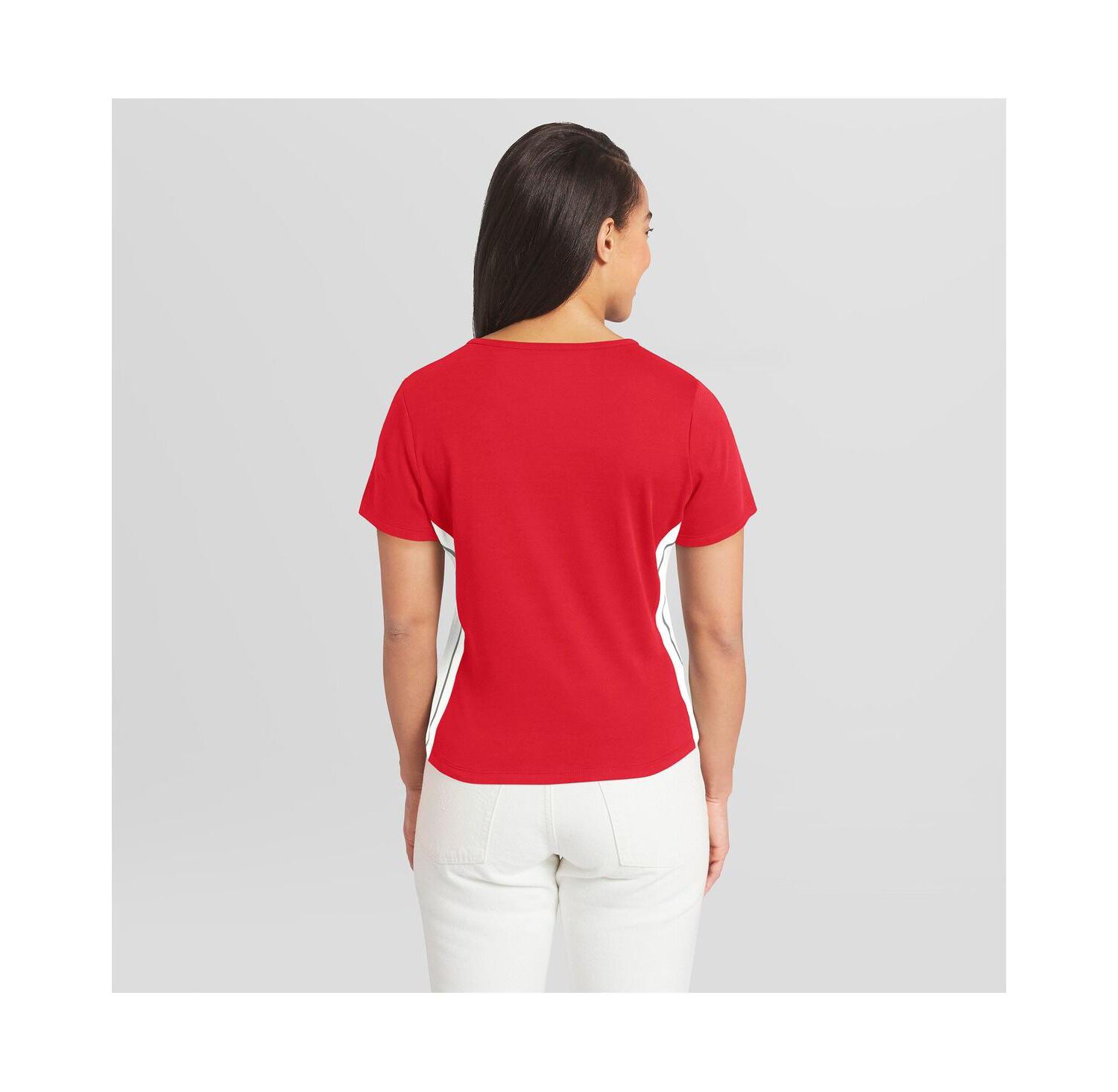 Women's Red Philadelphia Phillies Notch Neck Cropped T-Shirt