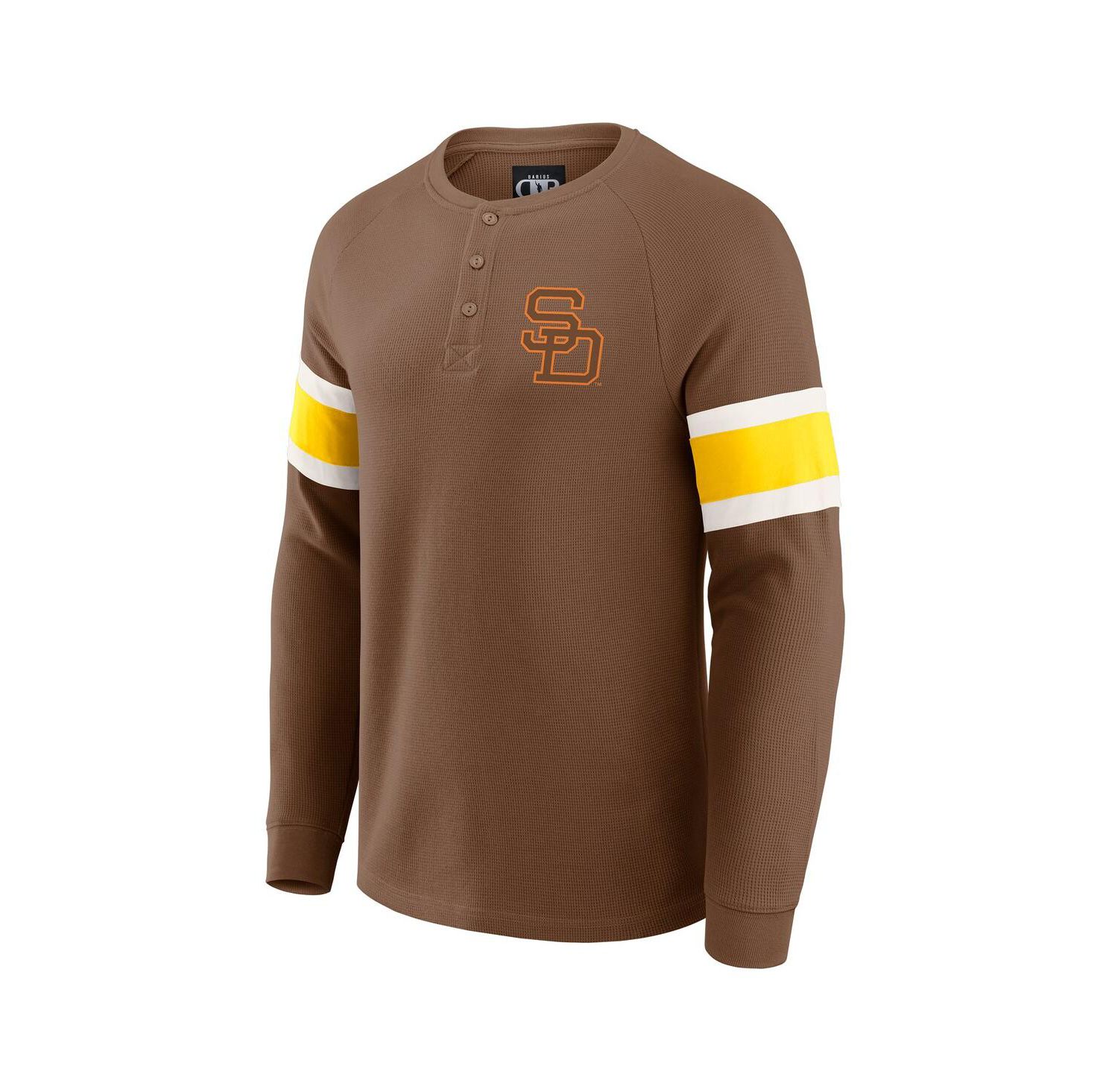 Darius Rucker Collection by Men's Brown San Diego Padres Waffle-Knit Raglan Long Sleeve Henley T-Shirt