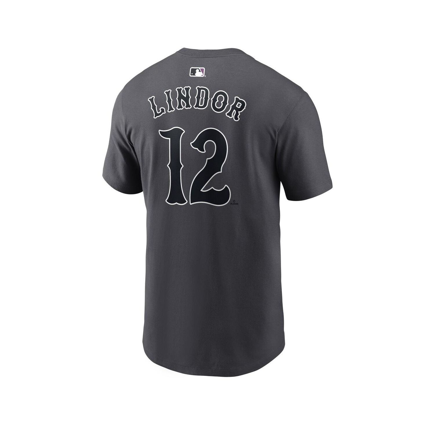 Men's Francisco Lindor Anthracite New York Mets City Connect Name & Number T-Shirt