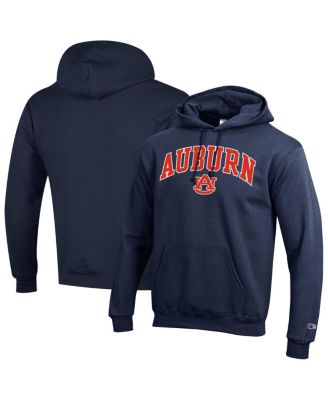 Men's Navy Auburn Tigers Arched Logo Fleece Pullover Hoodie