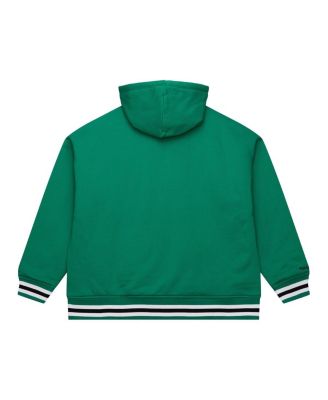 Men's Green Boston Celtics Throw It Back Quilted Fleece Quarter-Zip Hoodie