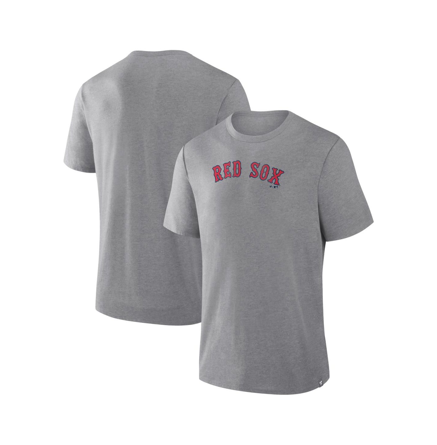 Мужская футболка Fanatics Heather Gray Boston Red Sox Play Tribute Tri-Blend — фото 1