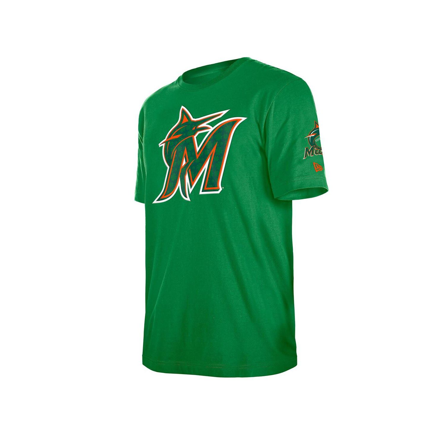 Men's Kelly Green Miami Marlins St. Patrick's Day Shamrock Fill T-Shirt