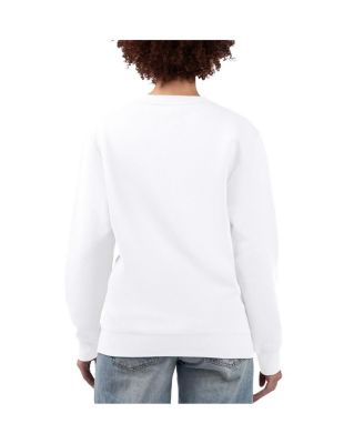 Women's White New York Mets Team Logo Fleece Pullover Sweatshirt