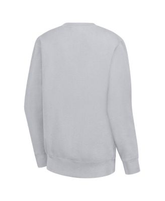 Women's Heather Gray Los Angeles Kings Team Logo Tri-Blend Fleece Pullover Sweatshirt