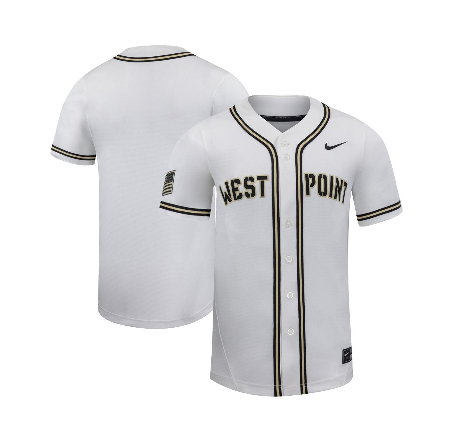 Men's White Army Black Knights Replica Baseball Jersey