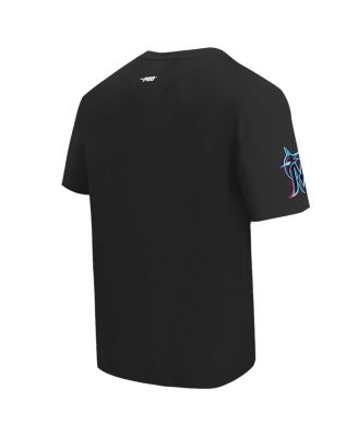 Men's Black Miami Marlins Turn It Up Dropped Shoulder T-Shirt