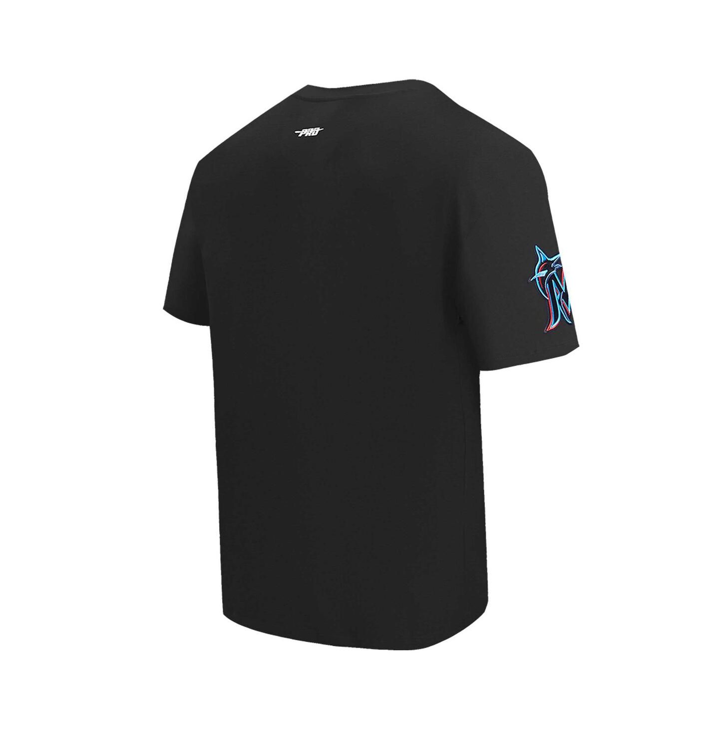Мужская футболка Pro Standard Black Miami Marlins Turn It Up Dropped Shoulder — фото 2