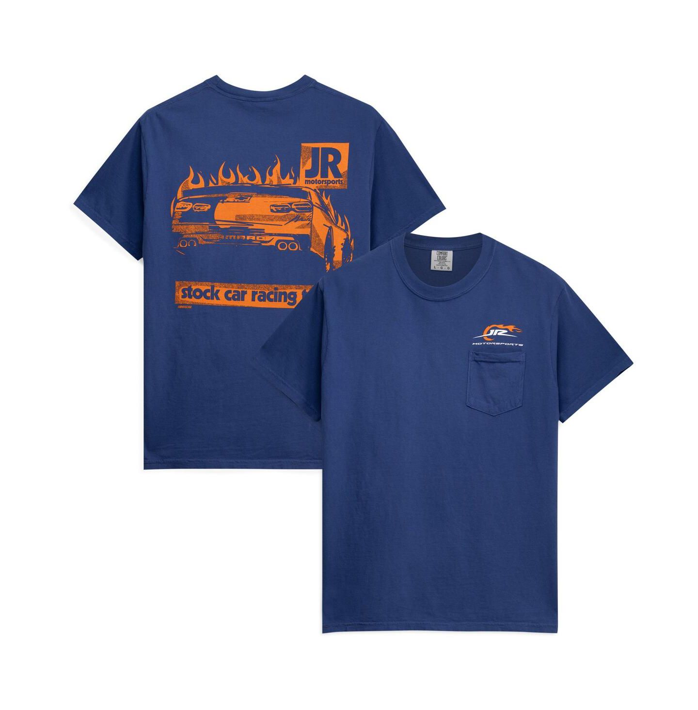 Мужская футболка JR Motorsports Official Team Apparel Navy Stock Car Racing Team Pocket Heavyweight — фото 1