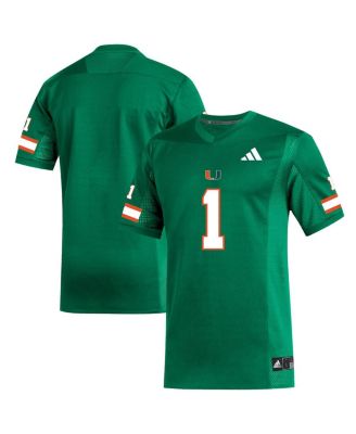 Men's 1 Green Miami Hurricanes Replica Football Jersey
