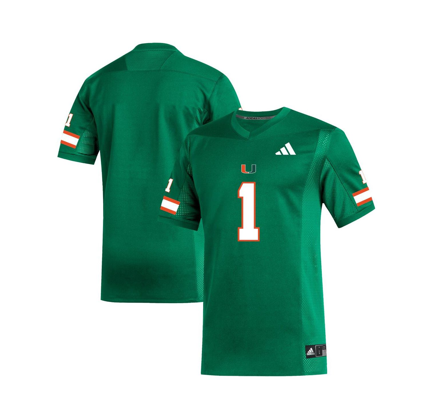 Men's 1 Green Miami Hurricanes Replica Football Jersey