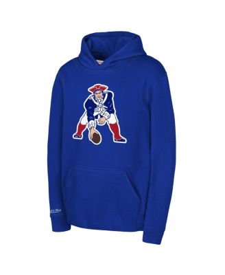 Big Boys and Girls Royal New England Patriots Retro Logo Hoodie